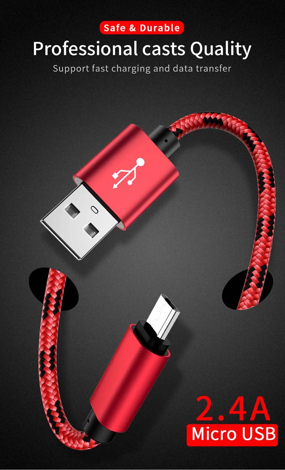 Кабель Micro USB CXV 2.4A для быстрой зарядки, Кабель Microusb для samsung, Xiaomi, huawei, LG, планшета, Android, мобильного телефона, USB шнур