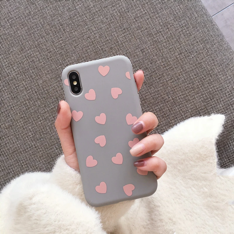 Чехол для телефона GlamPhoneCase с милым сердечком iPhone 7 6 Plus XS Max простые Чехлы X XR 8 S