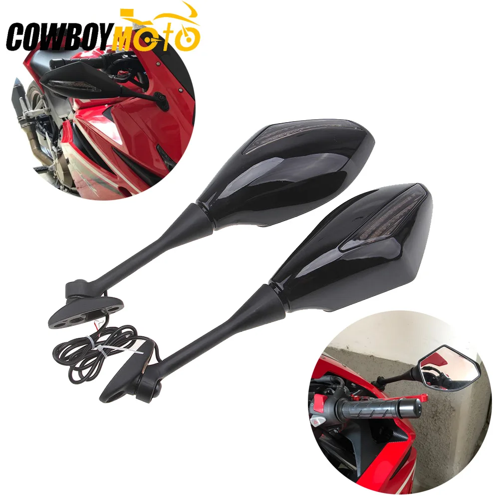 Боковые зеркала заднего вида w/светодиодный поворотники для Honda CBR600RR 2003 2004 2005 2006