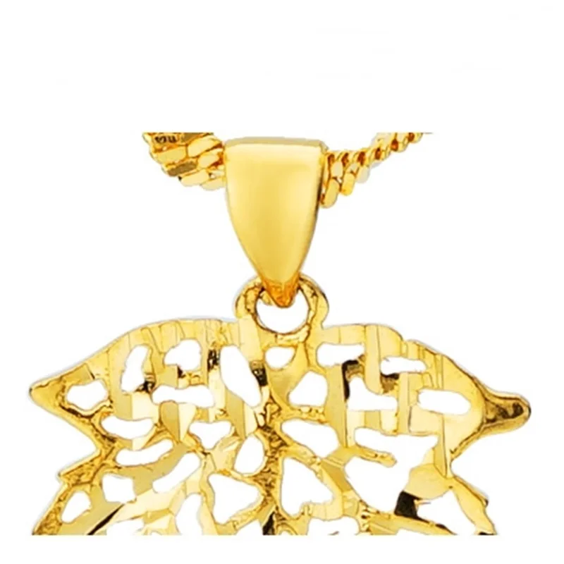 OMHXFC Wholesale European Fashion Woman Man Unisex Party Birthday Wedding Gift Hollow Maple Leaf 24KT Gold Charm Pendant PN155 | Украшения