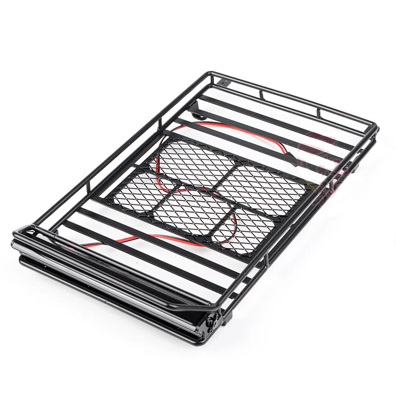 

Metal 313mm Wheelbase Wrangler Shell Luggage Rack Carrier Roof Roll Cage with Light f RC 1/10 Climbing Modify Parts