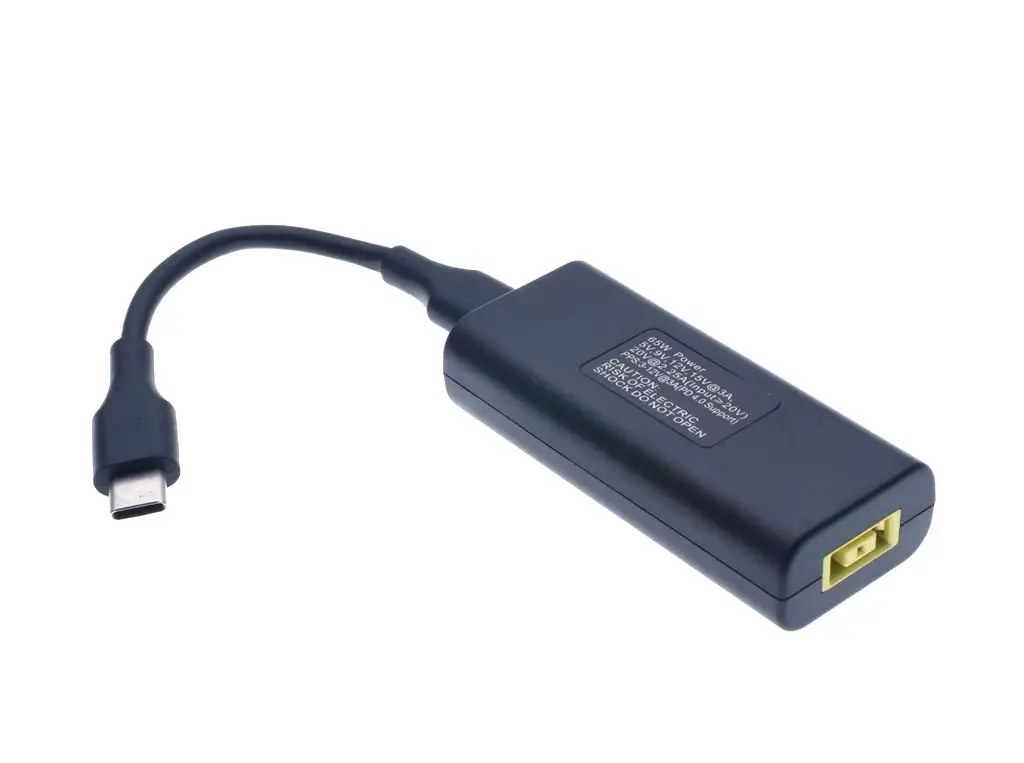 Dc usb type C адаптер питания конвертер ноутбук Разъем питания квадратный разъем Женский тип-c зарядное устройство для Macbook lenovo Hp 65 Вт
