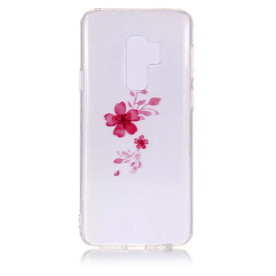 Cherry цветет чехол для телефона samsung S8 S9 плюс черная крышка корпуса S6 S7 EDGE S5 Edge couqe |