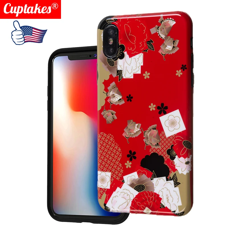 Силиконовый чехол для пары iPhone X XR XS 6 6S 7 8 Plus японские чехлы телефонов с рисунком