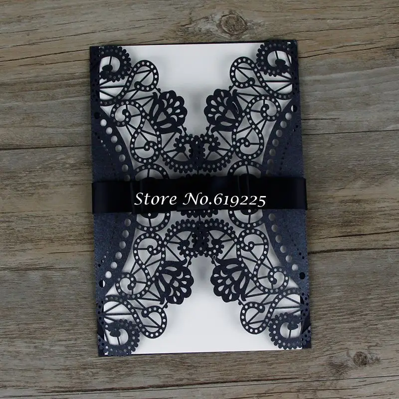 Свадебные приглашения лазерная резка бумажные кружева свадебные 50 шт./лот 4 в