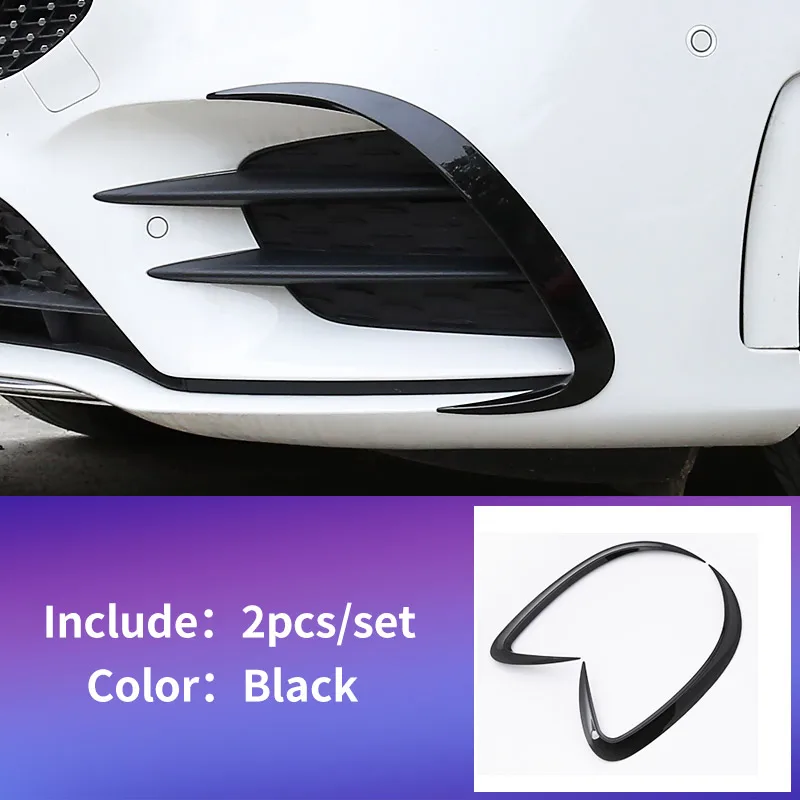 gloss black 2pcs Front blade trim For Mercedes w177 amg/classe a mercedes classe a w177 clase trims/a180 Mercedes a class w177 accessories - Название цвета: gloss black 2pcs