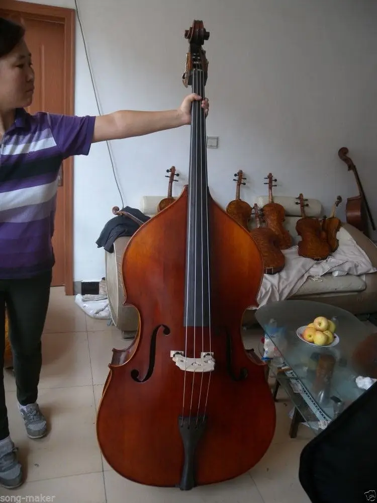 Вертикальный контрабаса 100 лет Ель клена Древесины Мощный звук 3/4 | Спорт и