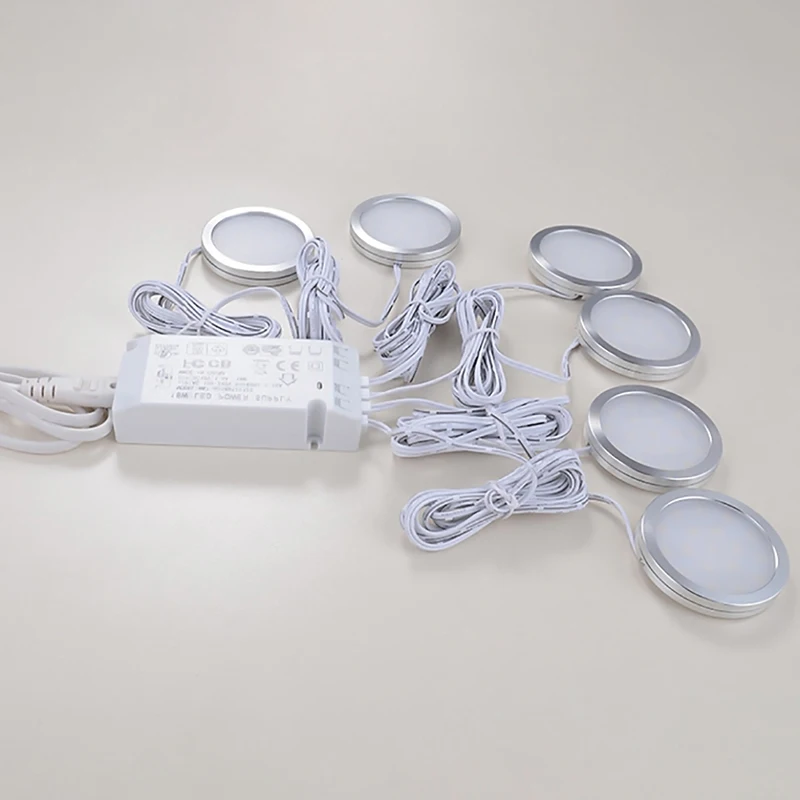 LAIDEYI 6 шт 12В под шкафом светодиодное освещение мебельный шкаф круглый LED RV витрина