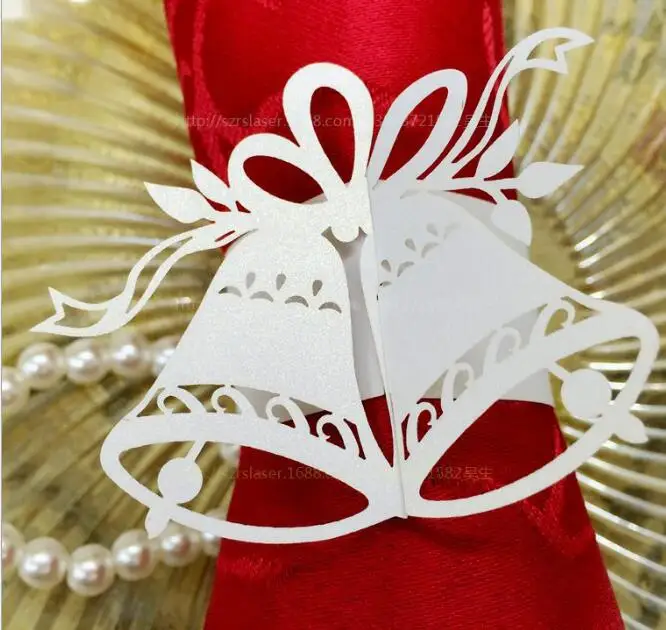 240 шт. лазерная резка полый колокольчик бумажная карта Салфетка кольцо Пряжка