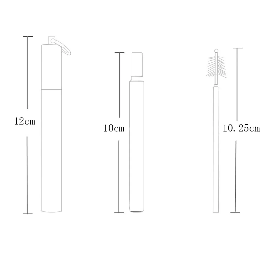 Солома Портативный нержавеющей стали питьевой телескопические прямые многоразовые моющиеся июня#24
