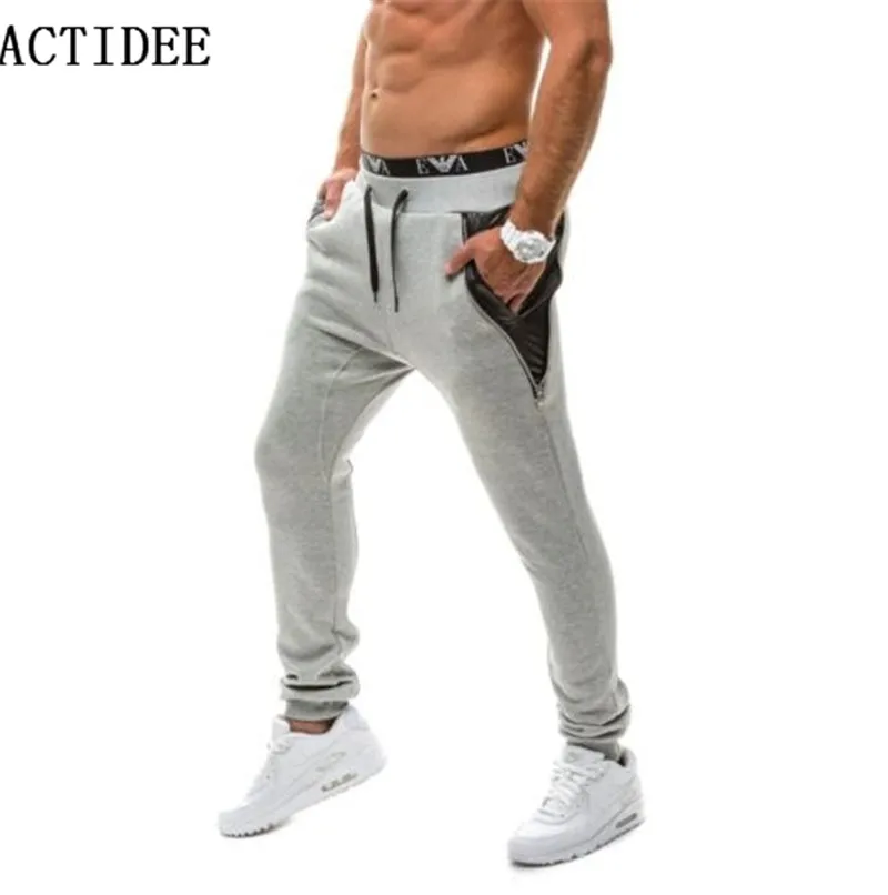 2018 мужские спортивные штаны с большим карманом на молнии повседневные