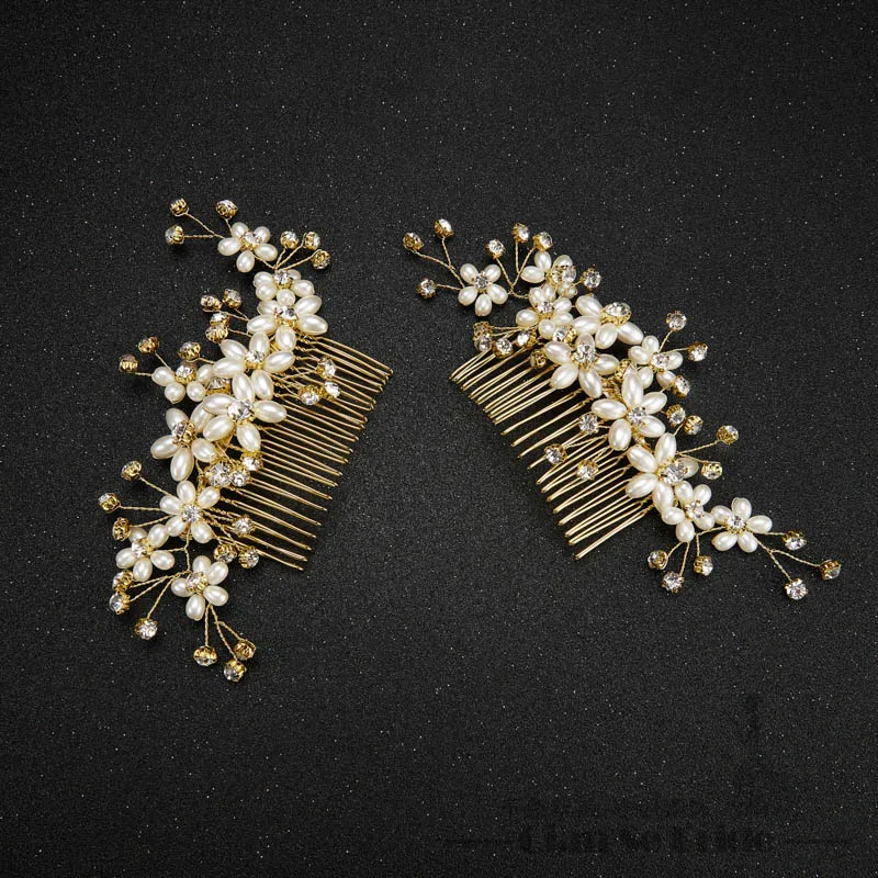 Модные расчески для волос жемчужное украшение с кристаллами женские заколки
