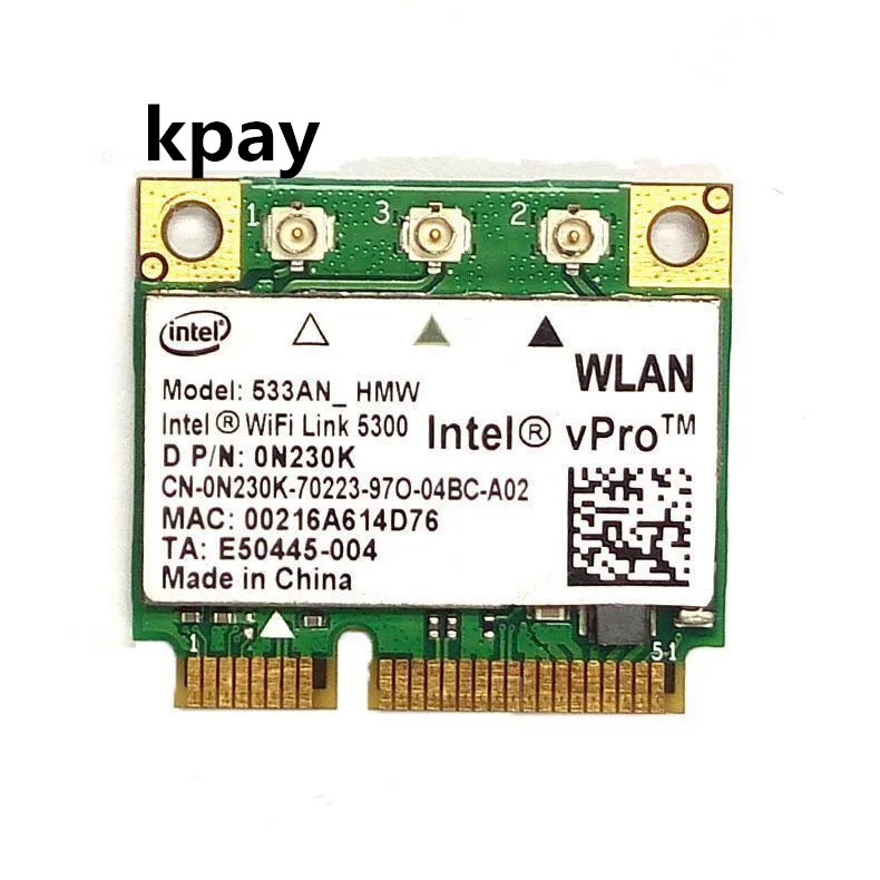 Intel WiFi Link 5300 533AN_HMW 5300AGN 0N230k 802.11a/g/n 2 4G & 5G 450 Мбит/с мини PCI E для Dell Toshiba Shenzhou ASUS acer