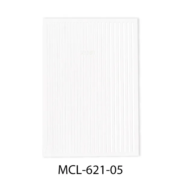 MCL-621-05 1pc Silver Gold White 3D Nail Sticker Metal Stripe Line Nail Stickers Adhesive Strip Tape Nail Art Stickers Decals Decorations - Цвет: MCL-621-05
