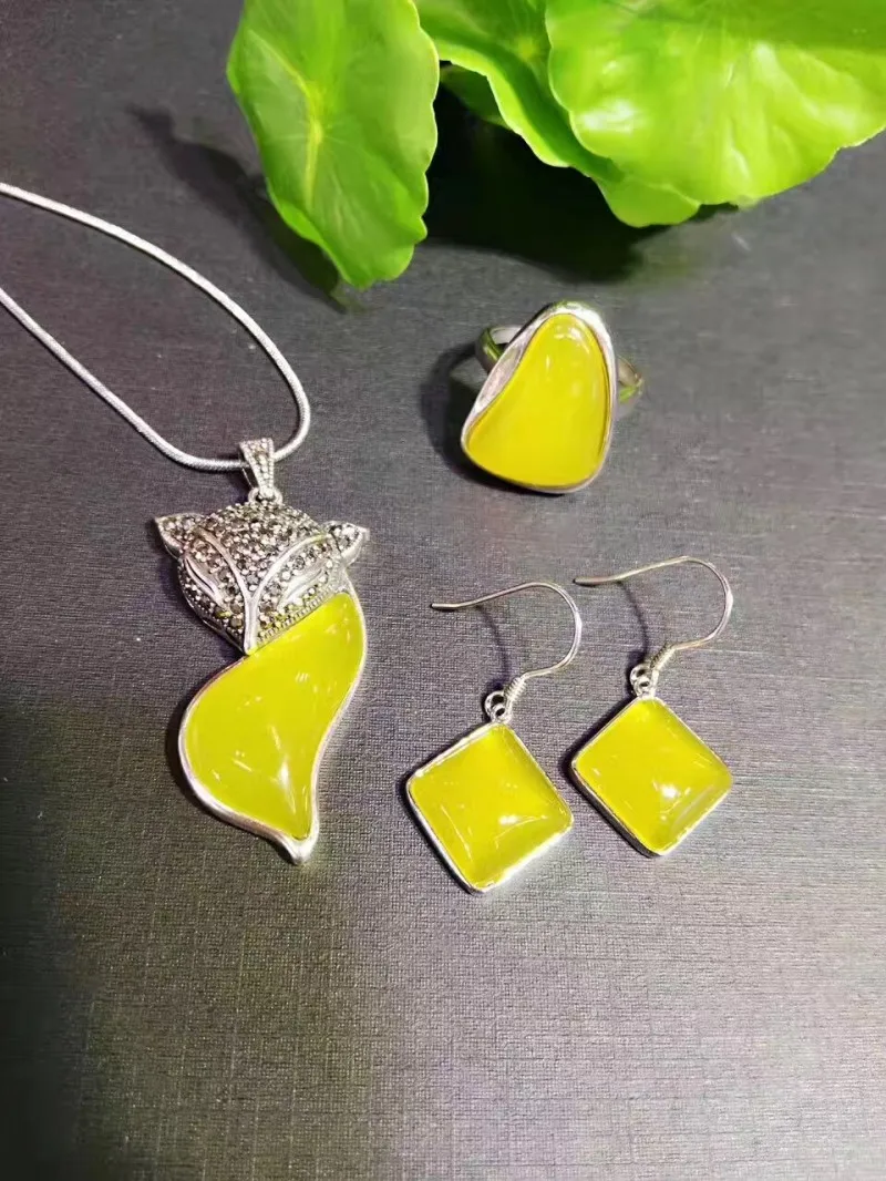 Кольцо из натурального халцедона подвеска серьги браслет серебра s925 пробы