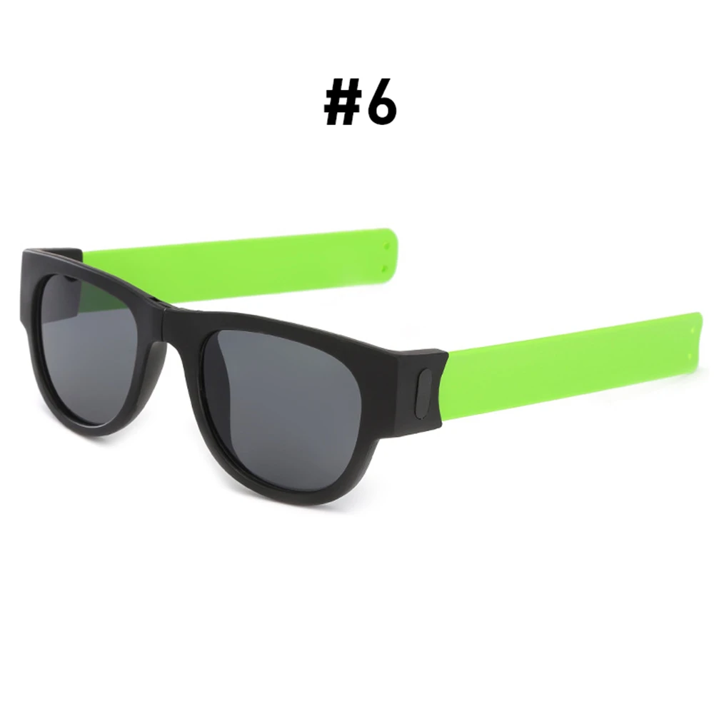 6 Green UV400 Необычные мужские Поляризованные наручные солнцезащитные очки, складывающиеся для женщин, рулонный браслет, тренд, складные спортивные солнцезащитные очки - Цвет линз: 6 Green UV400