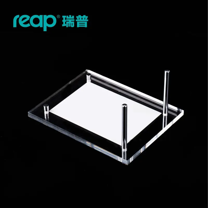 Деревянная акриловая L образная настольная фоторамка для магазина или дома|card