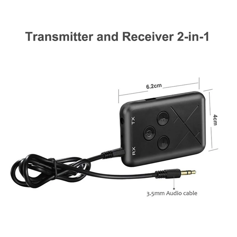 

1pc 2 in 1 Bluetooth 4.2 Transmitter & Receiver 3.5mm Wireless Stereo Audio Adapter for TV Car Speaker Music