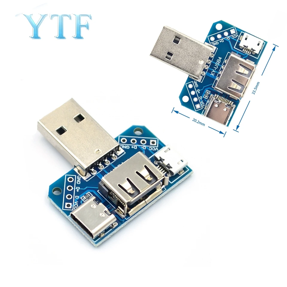 Плата адаптера USB Папа мама Micro Type C 4P 2 54 мм встроенный USB4|Аксессуары для