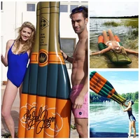185cm giant inflatable champagne bottle pool float swimming pool toys water sports raft water floating lake island swimming buoy