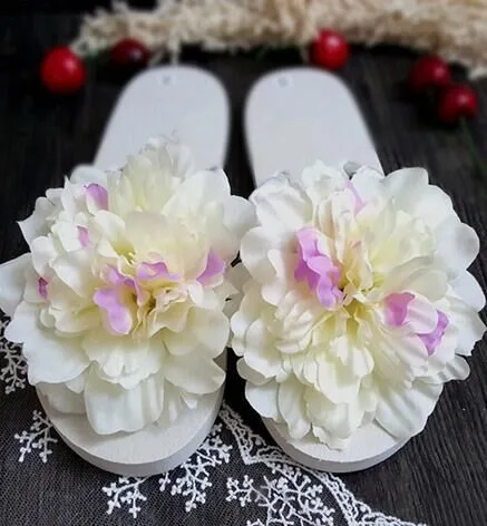 Модные Вьетнамки с цветами Женские Романтические сандалии на плоской подошве
