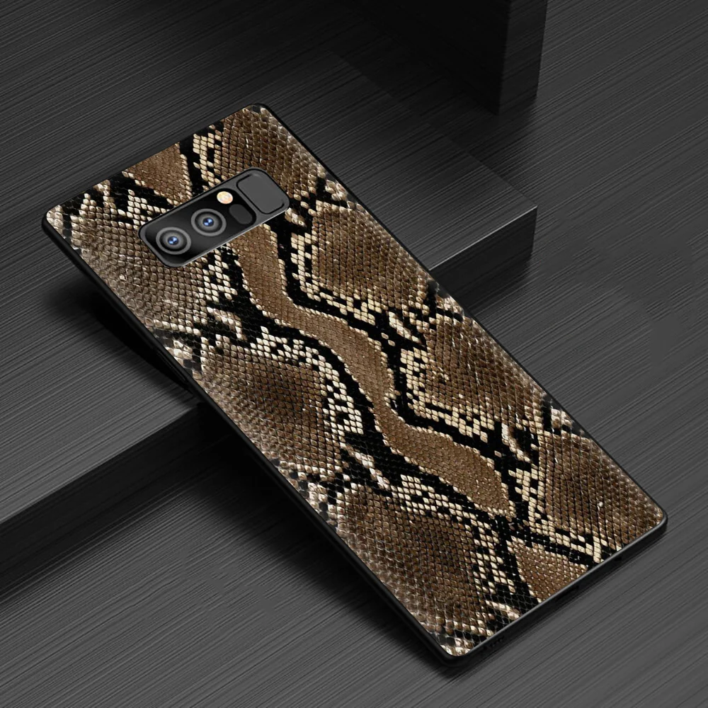 Силиконовый чехол из змеиной кожи питона для Galaxy A3 A5 A6 plus A7 A8 A9 S6 S7 Edge S8 S9 S10 S10e Note 8 9