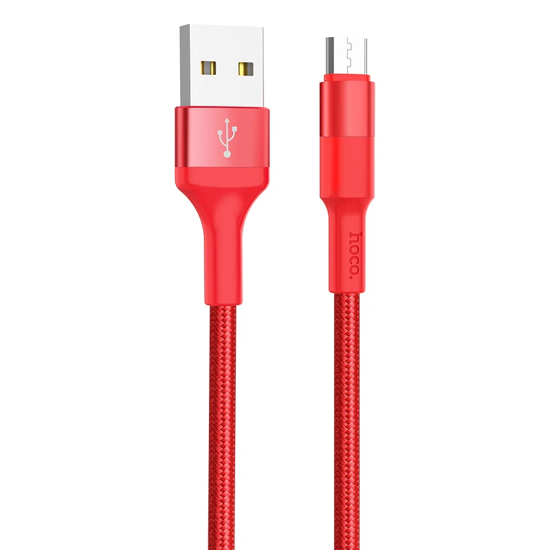 HOCO Micro USB кабель 2A Быстрая зарядка USB кабель для передачи данных для samsung Xiaomi Tablet Android usb зарядный шнур Microusb зарядный кабель - Цвет: Red