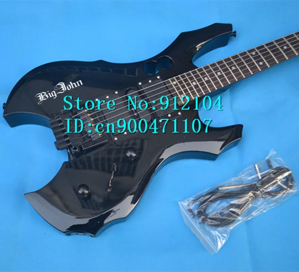 

free shipping new Big John headless electric guitar in black with rosewood fingerboard F-3102