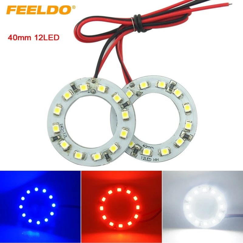 FEELDO 100 шт. 40 мм автомобильные ангельские глазки 1210/3528 12SMD светодиодные фары гало