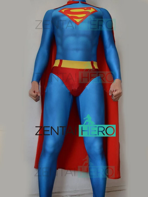 Бесплатная доставка костюм супермена с 3D принтом Костюм Супермена из лайкры и