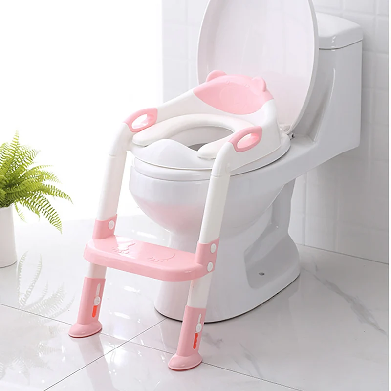Pink with cushion Детский горшок для туалета обучающий шаг стул писсуар путешествия Детский горшок детский стул сиденье для унитаза Детский горшок - Цвет: Pink with cushion