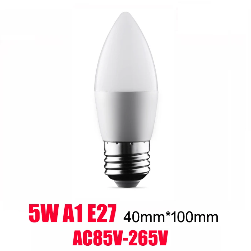 E14 led лампы в форме свечи лампы 5 Вт AC110V прожектор 2835 теплый белый/холодный белый AC220V светодиодные лампы в помещении E14 канделябр партнеров супер яркий - Испускаемый цвет: 5W A1 E27
