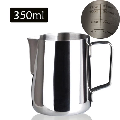 350ML with scale CHANOVEL 304 нержавеющая сталь эспрессо кофе кувшин ремесло латте вспенивания молока кувшин для молока - Цвет: 350ML with scale