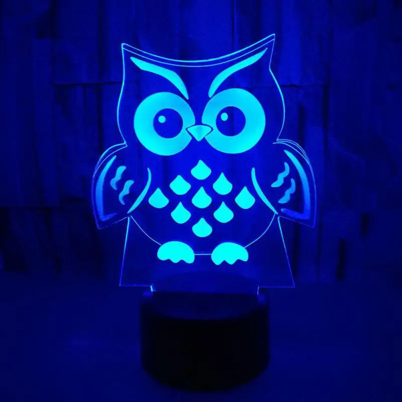 Новый тип фазана 3d Светодиодная настольная лампа семь цветов акриловая