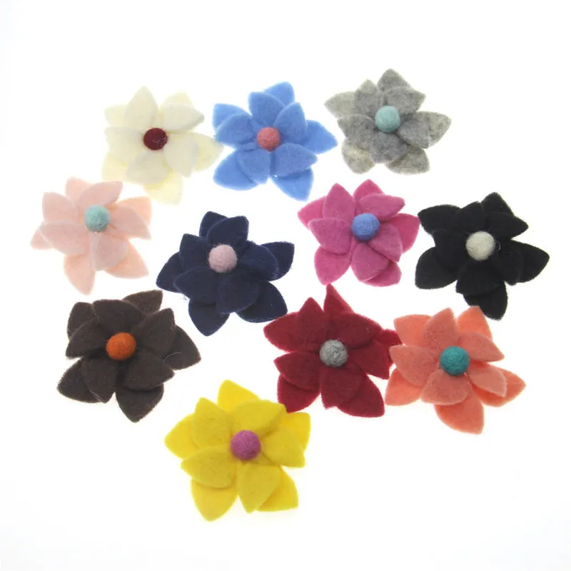 Новое поступление 10 шт. ручная работа шерсть войлок цветок ремесло кнопка патч