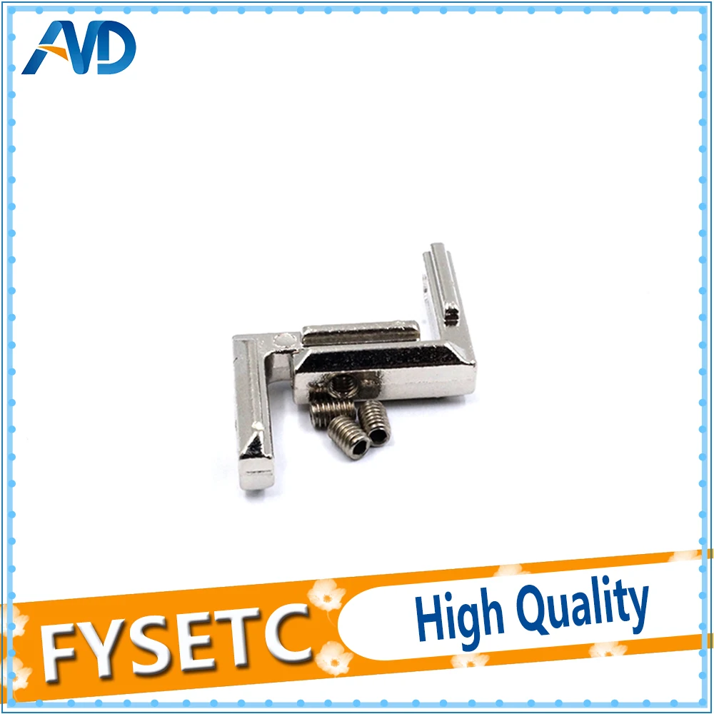 

10pcs T Slot L-Shape 2020 Aluminum Profile Interior Corner Connector Joint Bracket for 2020 Alu-profile (with M4 screws)