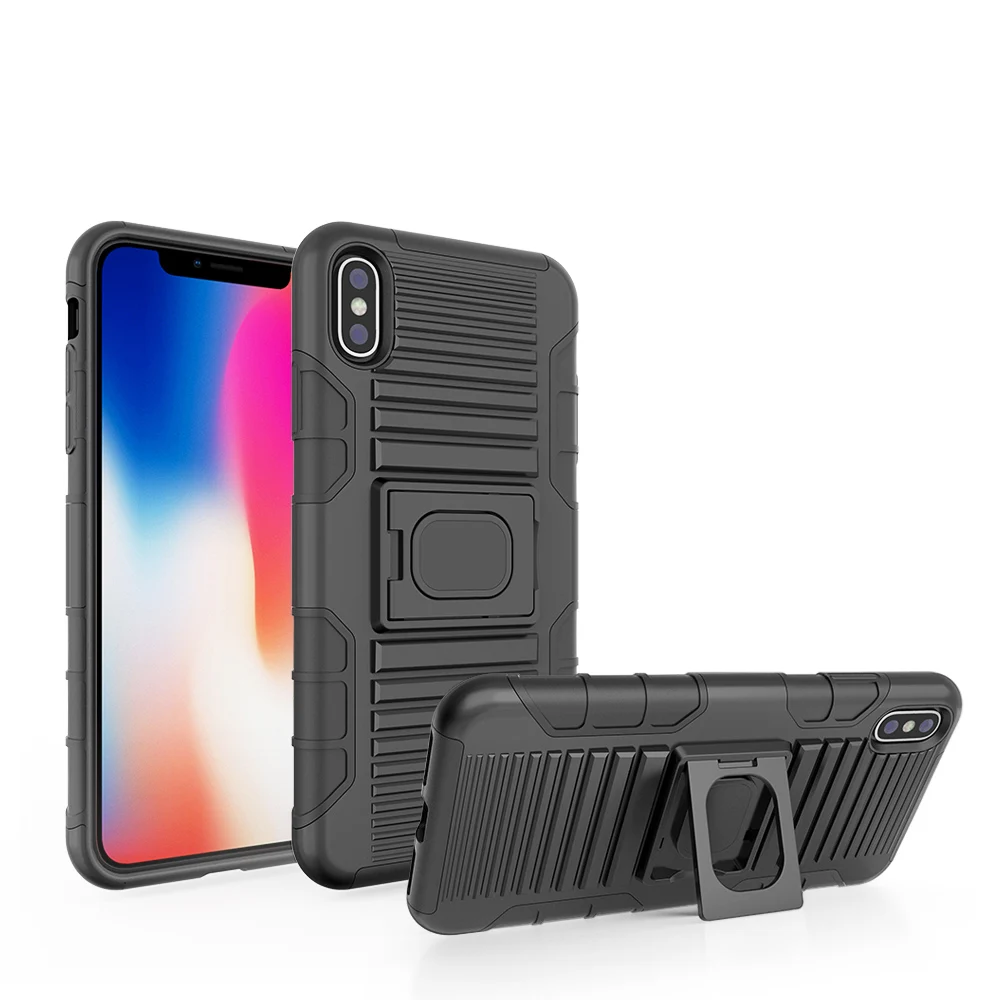 Сверхмощный Гибридный Прочный чехол для iPhone XS Max подставка с магнитным кольцом