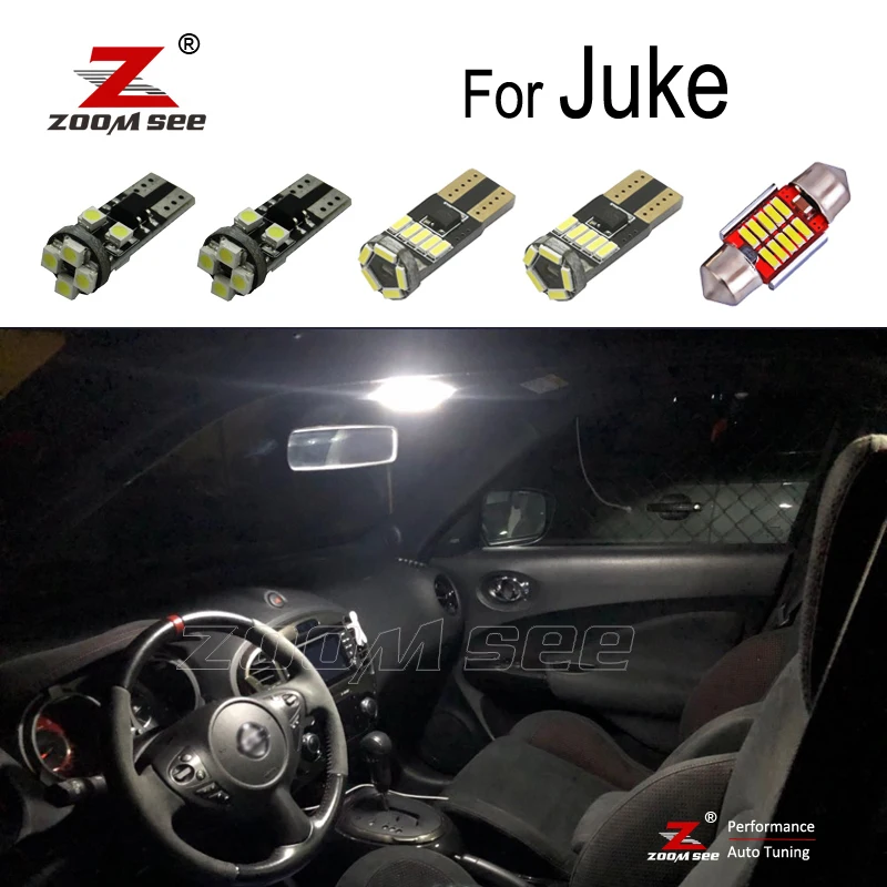 7 шт. x Высококачественная Светодиодная лампа для Nissan Juke (2010 2019) LED Inteiror dome +
