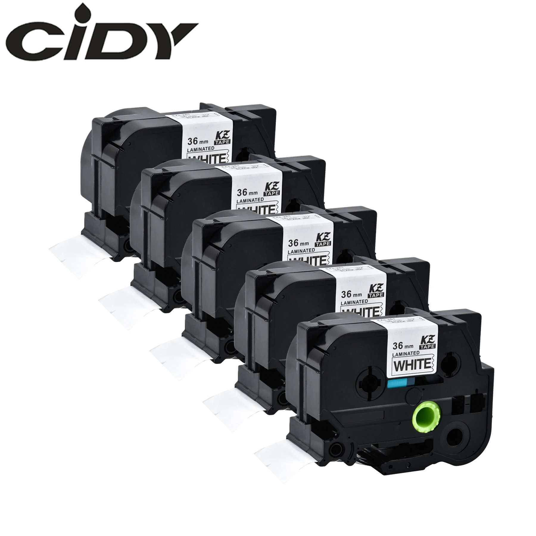 CIDY 5 шт. совместимый с Brother P touch женский TZe261 tz261 tze 261 ленты для этикеток 36 мм черный