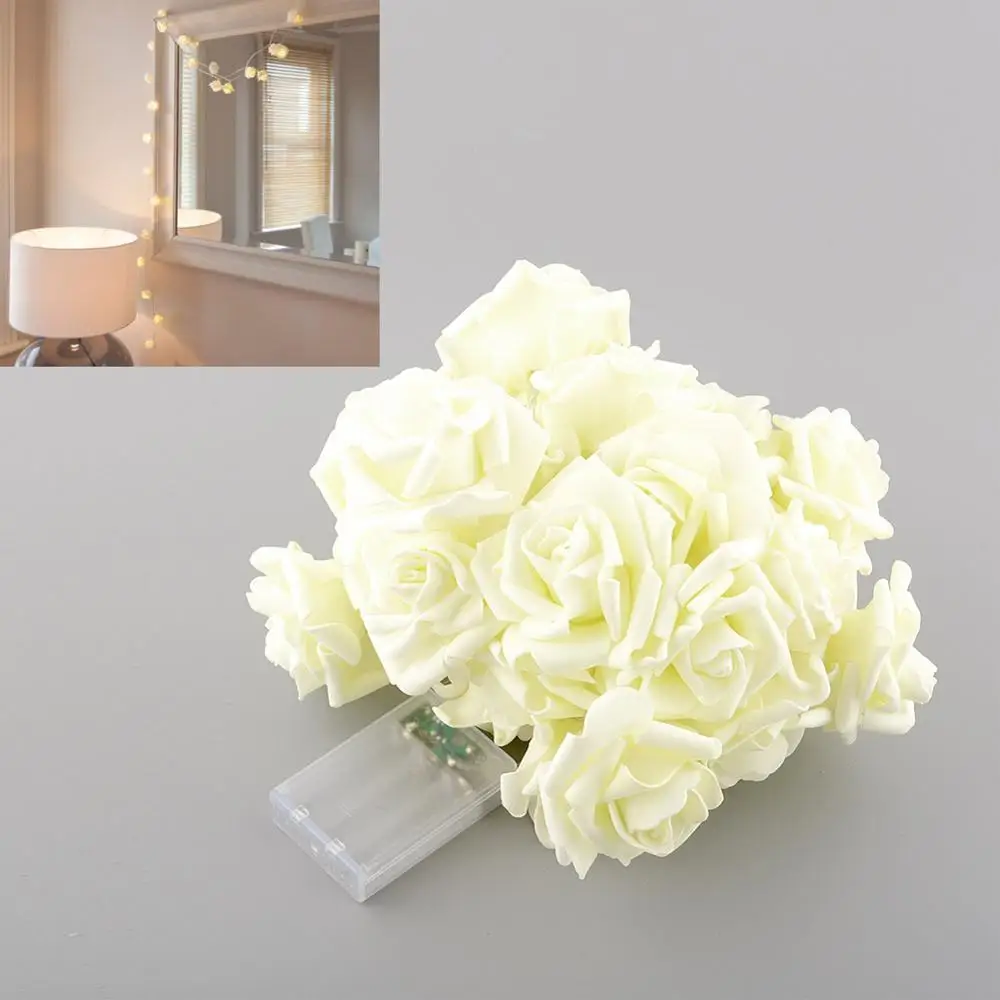 Роза 30 СВЕТОДИОДНЫЙ Романтический Цветок Свадьба Теплый Белый Рождество день