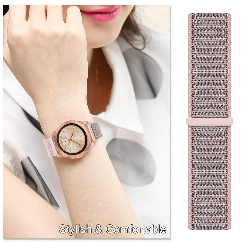 22 мм 20 нейлоновый ремешок для Samsung Galaxy watch 42 46 и Gear Sport S2 S3 Frontier Classic Band Huami Amazfit |