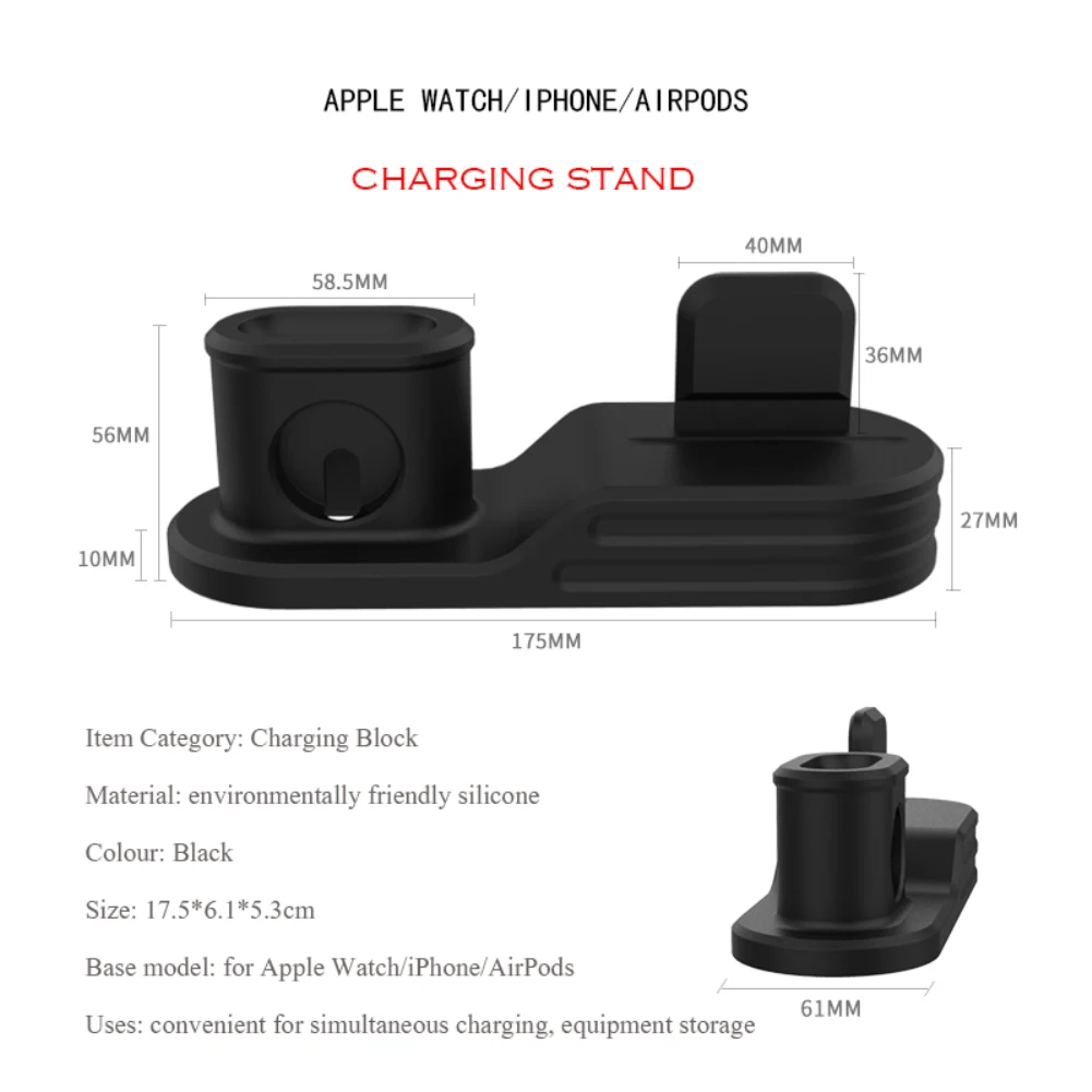 Магнитное зарядное устройство 3 в 1 для iPhone X S MAX XR 8 7 беспроводное Apple Watch 4 Air Pods