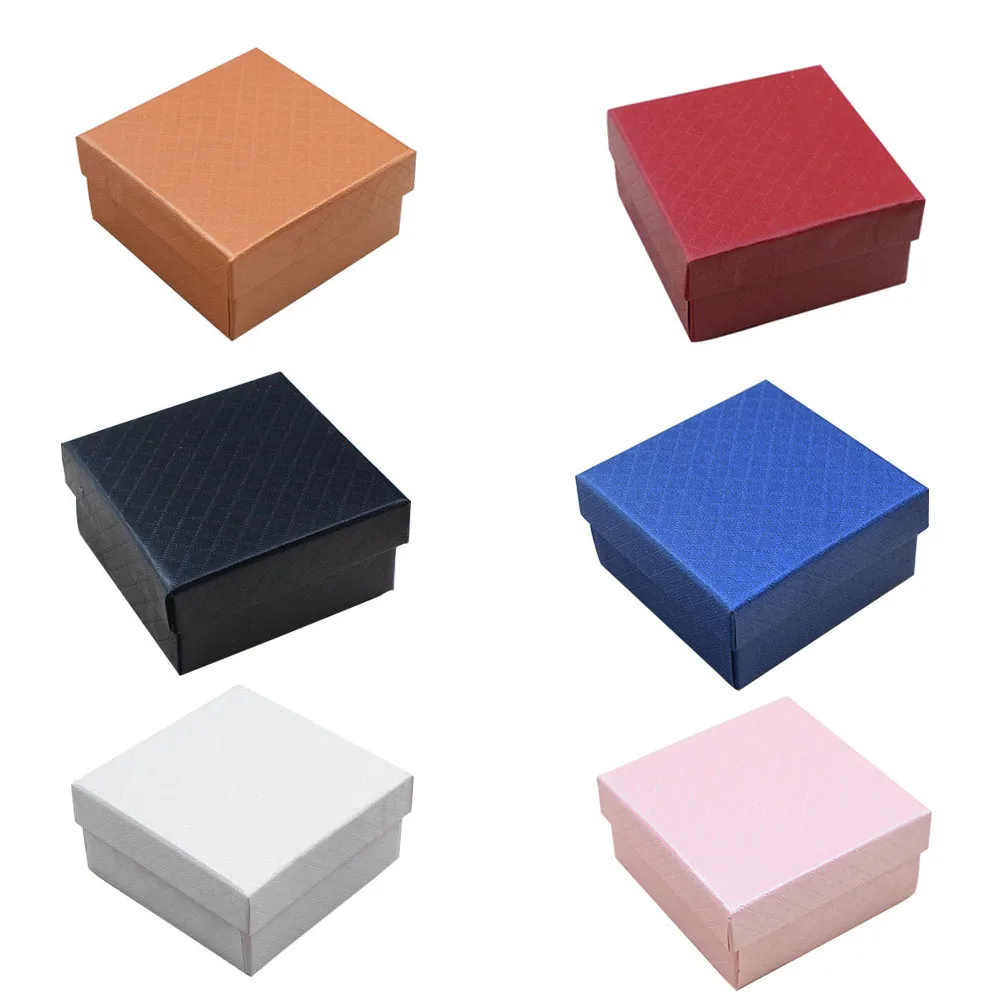 8x5x2,5/7,5x7,5x3,5 см картонная пена квадратная упаковка подарочная коробка для кольцо ожерелье браслет серьги ювелирные изделия вечерние поставки