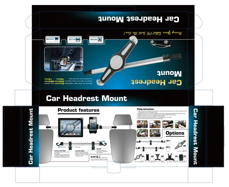 2016 автомобильное заднее сиденье подголовник держатель для iPad 2 3/4 Air 5 6 ipad mini 1/2/3 AIR