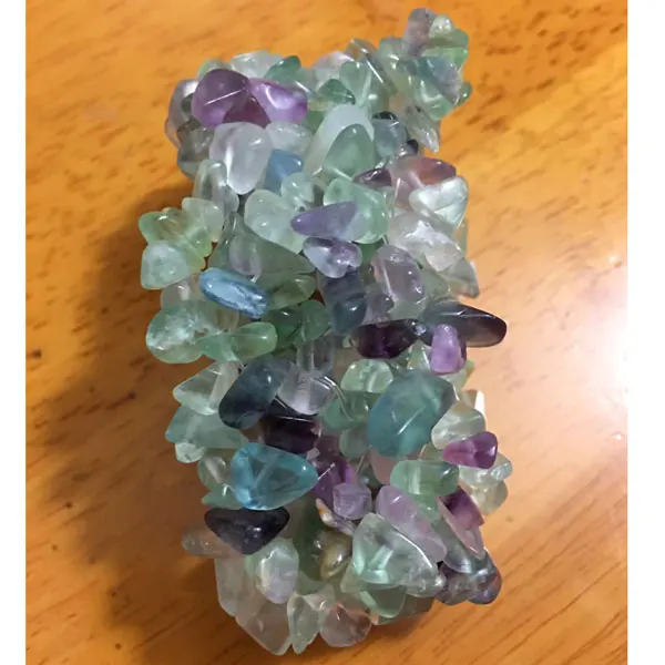 Опал Howlite Сердолик Flourite авантюрин Кристалл Jaspe чип бусины плетение стрейч браслет " G5040 - Окраска металла: Flourite G5044
