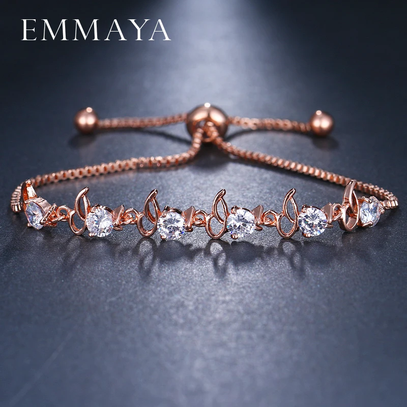 Женский Регулируемый браслет EMMAYA браслеты-цепочки из фианита цвета розового