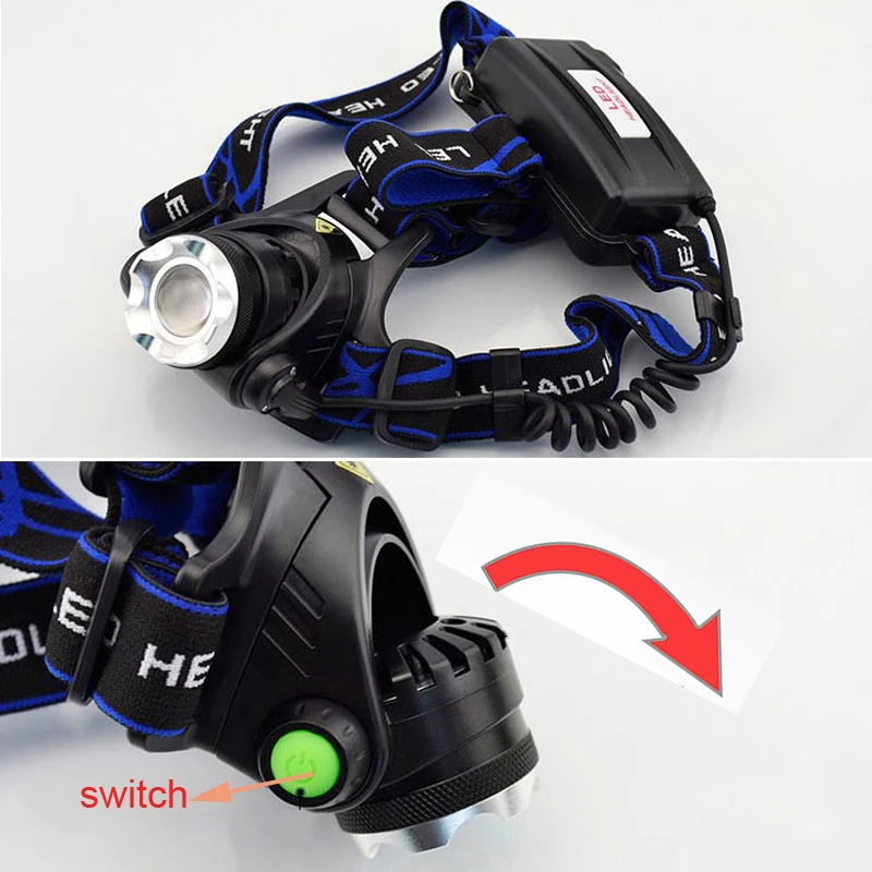 Zoomable 1600LM CREE XM L XML Q5 Светодиодные фары фонарь головной свет лампа + зарядное