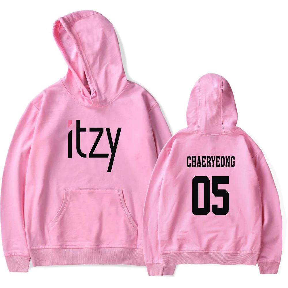 Лидер продаж толстовки с принтом ITZY розовый свитшот для мужчин и женщин Harajuku