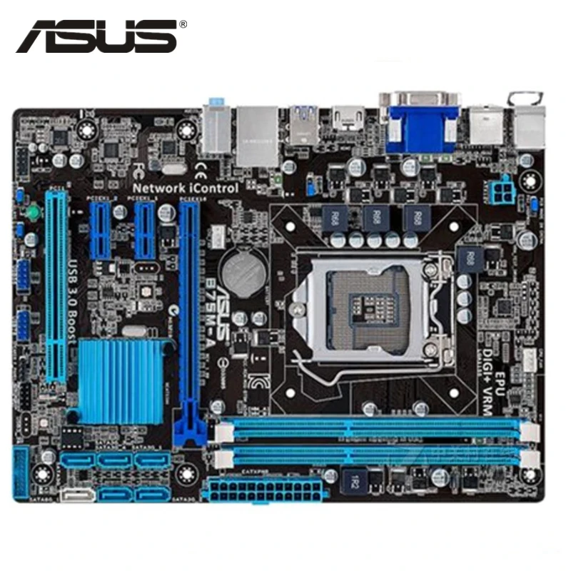 Материнская плата ASUS B75M A LGA 1155 DDR3 16 ГБ для Intel B75 системная SATA III PCI E X16 используется