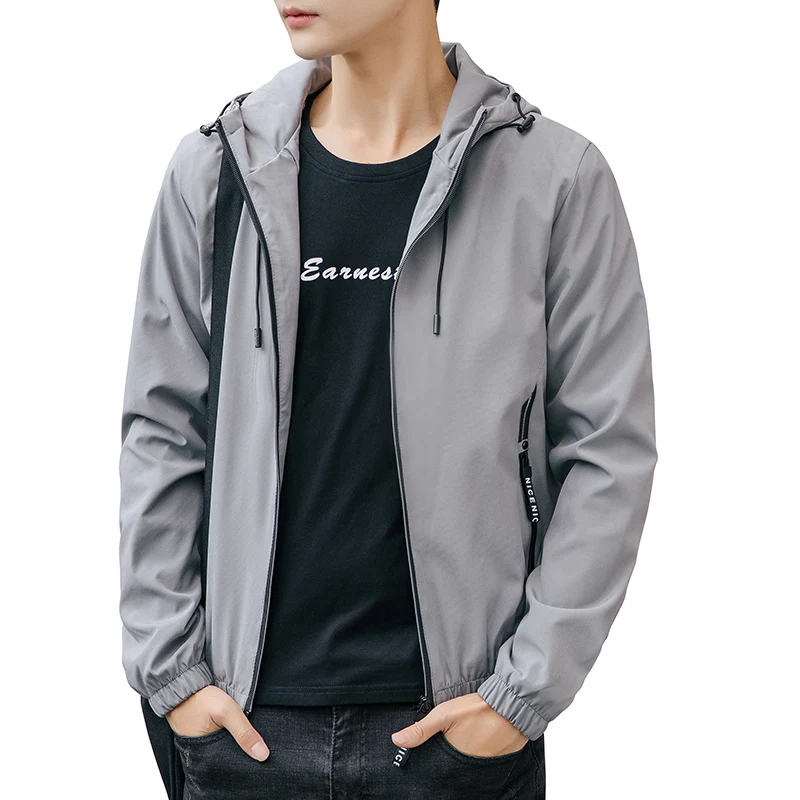 Новинка 2019 мужское водонепроницаемое пальто на молнии тонкая приталенная куртка